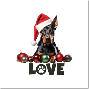 Christmas Doberman Pinscher/Dobie LOVE Posters and Art